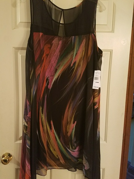 Size 20 Robbie Bee Handkerchief Paintstroke dress - Picture 2 of 3